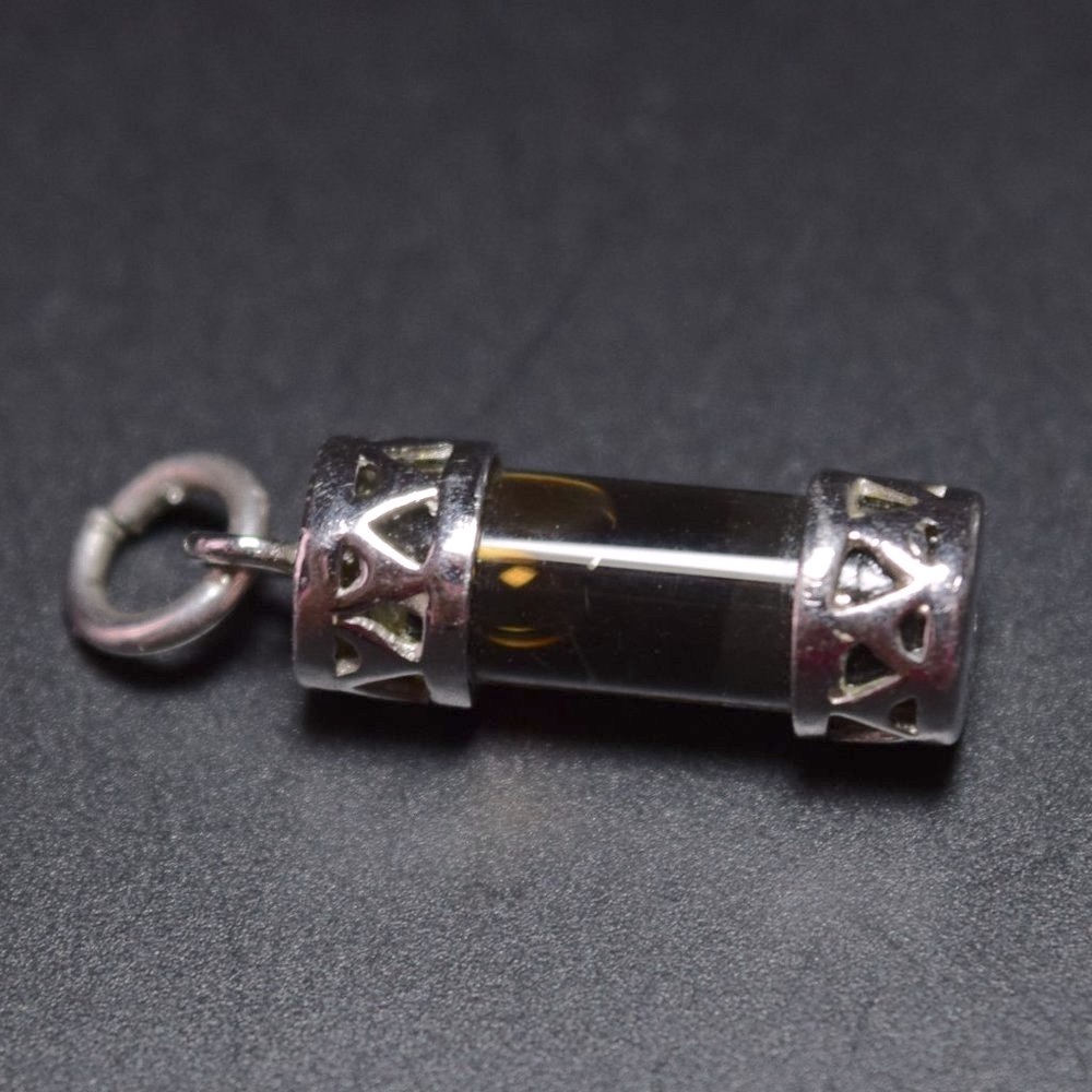 Vintage 3D Sterling Silver Oil In A Glass Bottle Charm